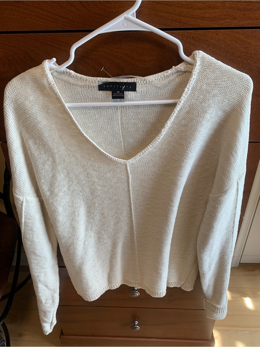 Sanctuary Cream Ribbed Knit sweater top - Picture 2 of 8